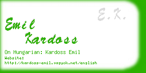 emil kardoss business card